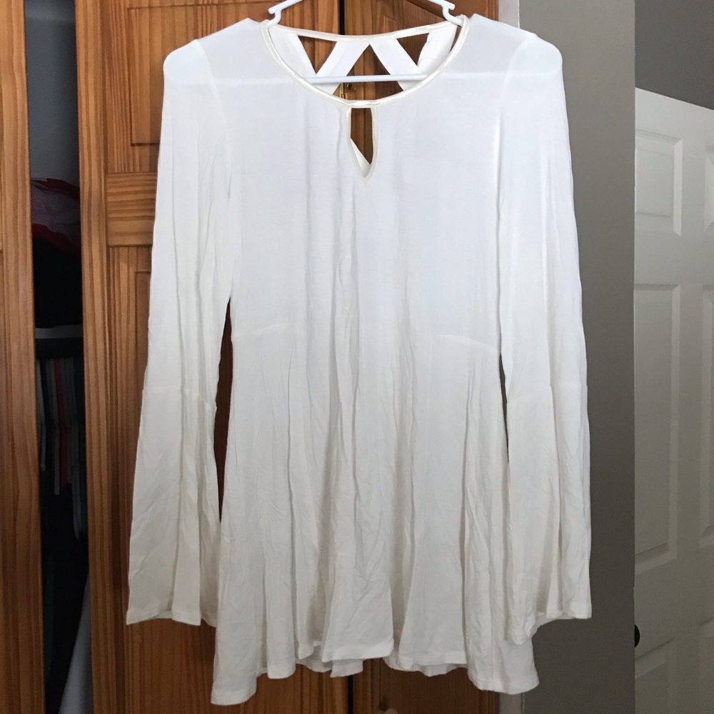 White cutout back top